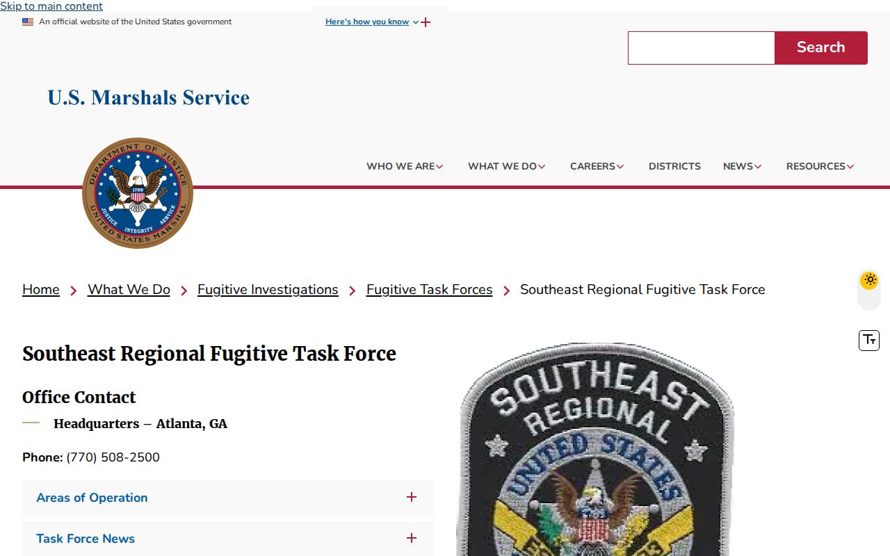 Federal task force context for Brantley County most wanted records