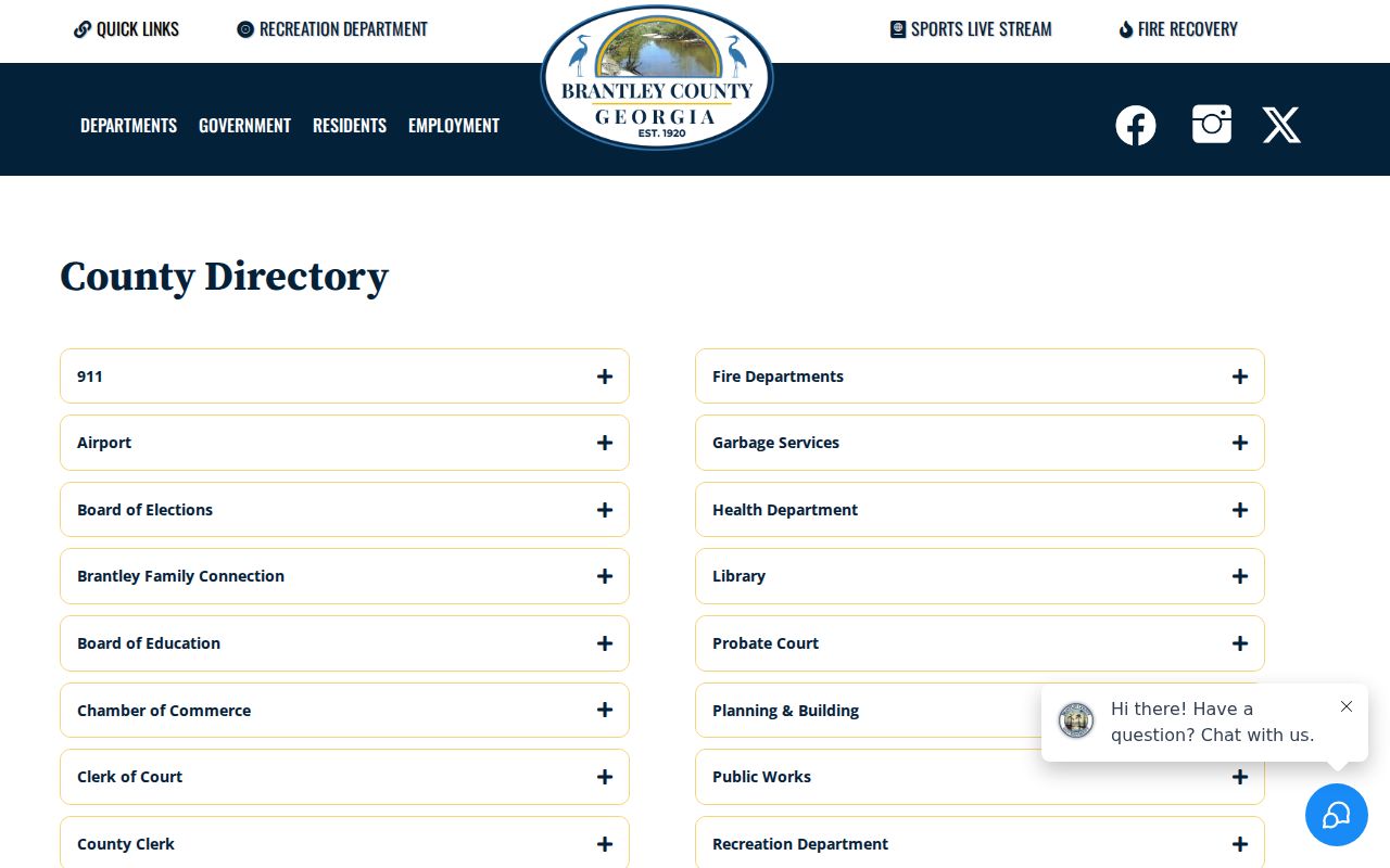 Brantley County warrant records office directory